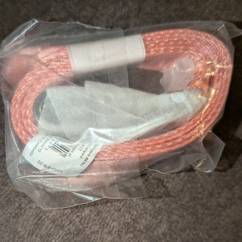 Vera Bradley Webbing Lanyard Sun Washed Tropical Pink Logo 28561-V77 NWT